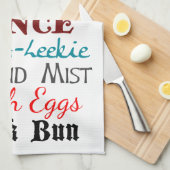 Cotton Kitchen Towel - Scottish Food Names Handtuch (Viertel Falte)