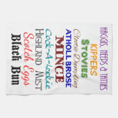 Cotton Kitchen Towel - Scottish Food Names Handtuch (Horizontal)