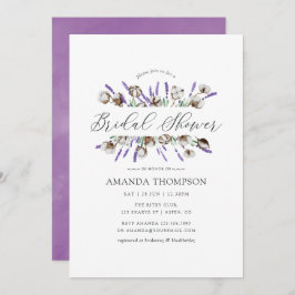 Cotton-Lavendel-Land-Brautparty Einladung