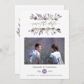 Cotton Lavender Foto Wedding Save The Date (Vorne/Hinten)