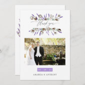 Cotton Lavender Wedding Foto Dankeskarte (Vorne/Hinten)