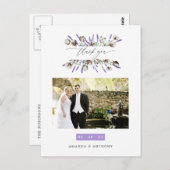 Cotton Lavender Wedding Foto Vielen Dank Postkarte (Vorne/Hinten)