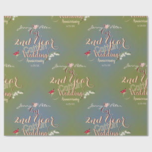 Cotton Lily of the Valley zum zweiten Hochzeitstag Geschenkpapier