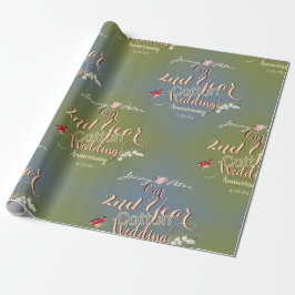 Cotton Lily of the Valley zum zweiten Hochzeitstag Geschenkpapier