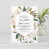 Cotton & Magnolia Hochzeitseinladung Einladung (Stehend Vorderseite)