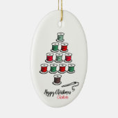 Cotton Reel Weihnachtsbaum Keramik Ornament (Rechts)