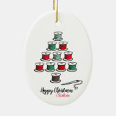 Cotton Reel Weihnachtsbaum Keramik Ornament (Hinten)