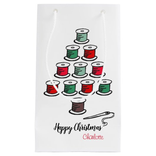 Cotton Reel Weihnachtsbaum Kleine Geschenktüte (Vorderseite)