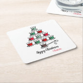 Cotton Reel Weihnachtsbaum Nähen Rechteckiger Pappuntersetzer (angewinkelt)