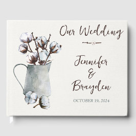 Cotton Stems in Pitcher Wedding Gästebuch