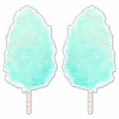 Cotton Süßes Aquarell niedlich aquamarines grünes Aufkleber (Vorderseite)