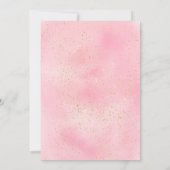 Cotton Süßigkeiten Glitzer Rosa Aquarelldusche Bab Einladung (Rückseite)