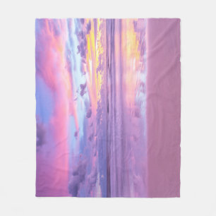 Cotton Süßigkeiten Sonnenaufgang: Strand Blick. Fleecedecke