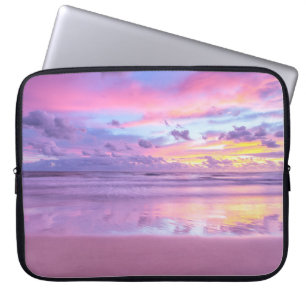 Cotton Süßigkeiten Sonnenaufgang: Strand Blick. Laptopschutzhülle
