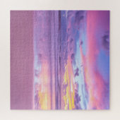 Cotton Süßigkeiten Sonnenaufgang: Strand Blick. Puzzle (Horizontal)