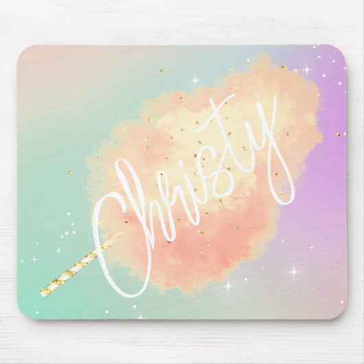 Cotton Süßsternstaub pfirsichfarben aquamarine lil Mousepad (Vorne)