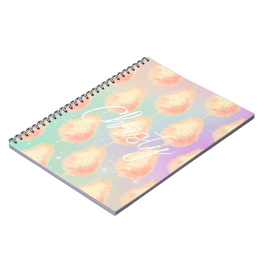 Cotton Süßsternstaub pfirsichfarben aquamarine lil Notizblock (Linke Seite)