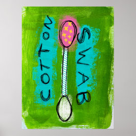 Cotton Swab Poster Wand Kunst, Dichtung und Musik