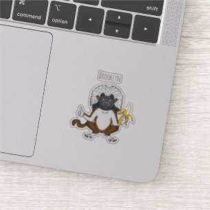 Cotton Top Tamarin Affe Cartoon Illustration Aufkleber