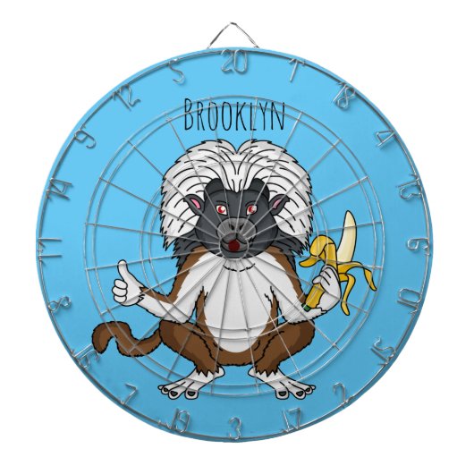 Cotton Top Tamarin Affe Cartoon Illustration Dartscheibe (vorne)