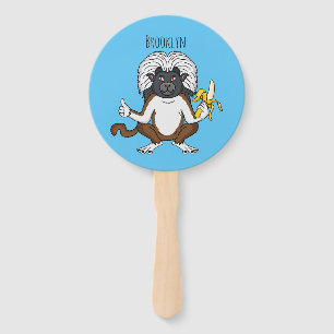 Cotton Top Tamarin Affe Cartoon Illustration Fächer