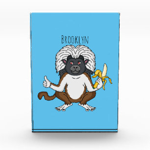 Cotton Top Tamarin Affe Cartoon Illustration Fotoblock