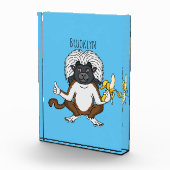 Cotton Top Tamarin Affe Cartoon Illustration Fotoblock (Rechts)