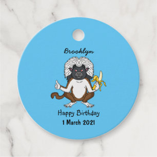 Cotton Top Tamarin Affe Cartoon Illustration Geschenkanhänger