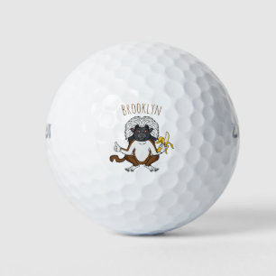 Cotton Top Tamarin Affe Cartoon Illustration Golfball