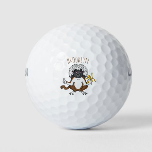 Cotton Top Tamarin Affe Cartoon Illustration Golfball (Vorderseite)