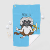 Cotton Top Tamarin Affe Cartoon Illustration Golfhandtuch (Insitu)