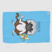 Cotton Top Tamarin Affe Cartoon Illustration Golfhandtuch (Horizontal)