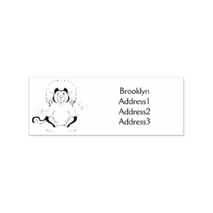 Cotton Top Tamarin Affe Cartoon Illustration Gummistempel