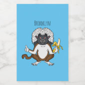 Cotton Top Tamarin Affe Cartoon Illustration Lebensmitteletikett (Einzelnes Label)