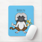 Cotton Top Tamarin Affe Cartoon Illustration Mousepad (Mit Mouse)