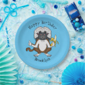 Cotton Top Tamarin Affe Cartoon Illustration Pappteller (Party)