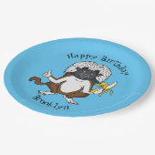 Cotton Top Tamarin Affe Cartoon Illustration Pappteller (Schrägansicht)