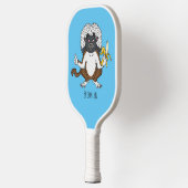 Cotton Top Tamarin Affe Cartoon Illustration Pickleball Schläger (Links)