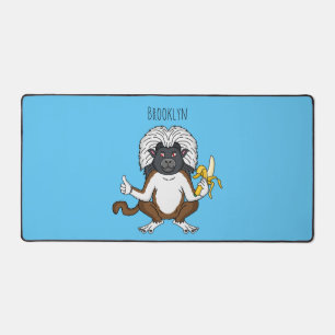 Cotton Top Tamarin Affe Cartoon Illustration Schreibtischunterlage