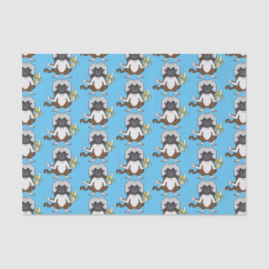 Cotton Top Tamarin Affe Cartoon Illustration Seidenpapier (Vorderseite)