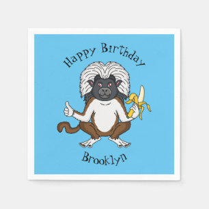 Cotton Top Tamarin Affe Cartoon Illustration Serviette