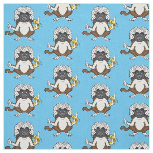 Cotton Top Tamarin Affe Cartoon Illustration Stoff (Muster)