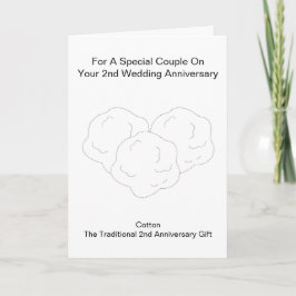 Cotton Wool Personalisiert 2. Hochzeitstag Karte