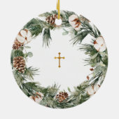 Cotton Wreath Taufe Ornament Gott segne (Hinten)