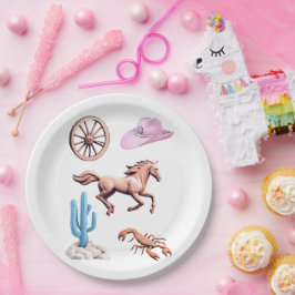 Cottoncandy Western Theme Cowgirl Party Art Pappteller