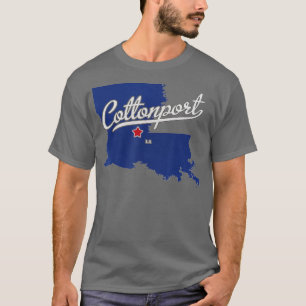 Cottonport Louisiana LA Karte T-Shirt