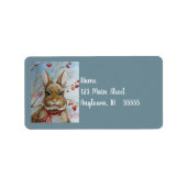 Cottontail Bunny Rabbit Bittersweet Art Adressaufkleber (Vorne)