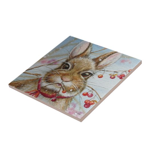 Cottontail Bunny Rabbit Bittersweet Art Fliese (Seite)