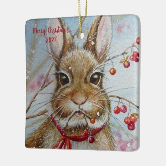 Cottontail Bunny Rabbit Bittersweet Art Keramikornament (Links)