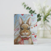Cottontail Bunny Rabbit Bittersweet Art Postkarte (Stehend Vorderseite)